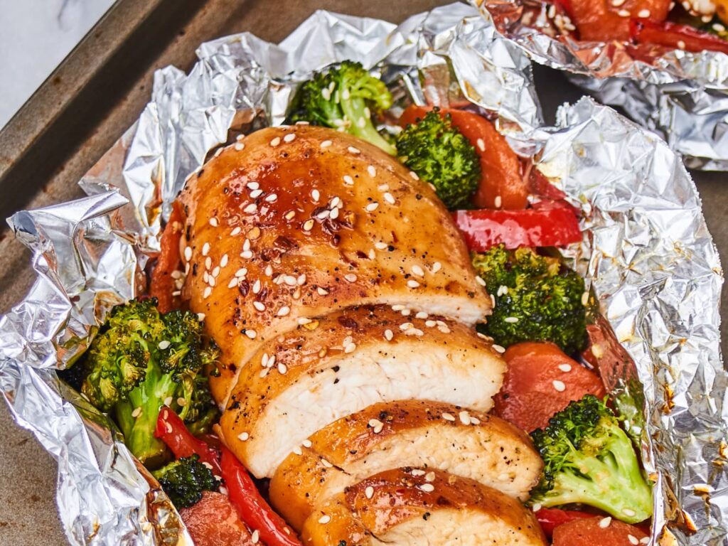 Teriyaki Chicken Foil Packets with Vegetables
