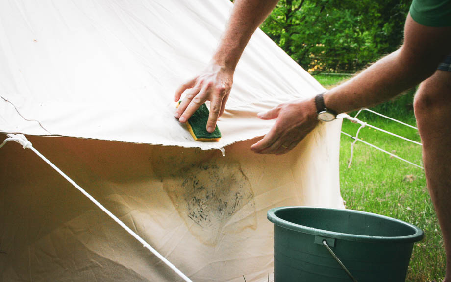 tent spot cleaning